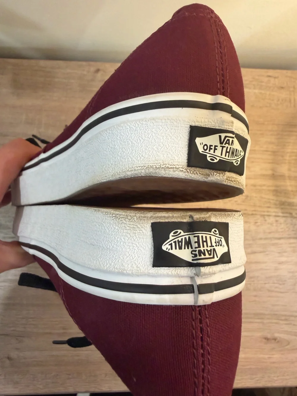 Vans Authentic Port Royal Red Burgundy/Black Canvas Low-Top Sneakers W 10 M 8.5